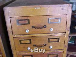 Globe Wernicke Antique Oak Card Catalog File Cabinet