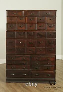 Globe Wernicke Antique Oak Stacking Multi-Drawer Letter File Cabinet