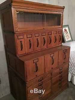 Globe Wernicke Antique Stacking File System Bookcase