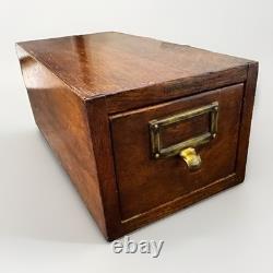 Globe Wernicke Oak Antique Library Card Catalog File Cabinet Drawer
