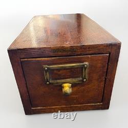 Globe Wernicke Oak Antique Library Card Catalog File Cabinet Drawer