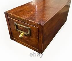 Globe Wernicke Oak Antique Library Card Catalog File Cabinet Drawer