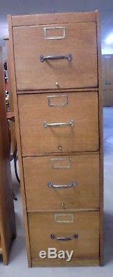Golden Oak 4 Drawer Panel Sides File Cabinet