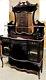 Gorgeous Antique Etagere Ebonized, Dark Mahogany Display China Cabinet