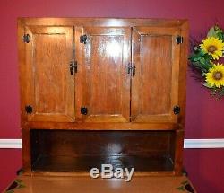 Gorgeous Antique c. 1800's-1900's Slide Hoosier Cabinet with 2 Enamel-Ware Counters
