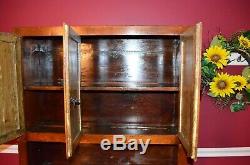 Gorgeous Antique c. 1800's-1900's Slide Hoosier Cabinet with 2 Enamel-Ware Counters