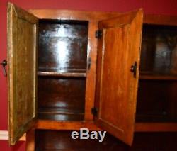 Gorgeous Antique c. 1800's-1900's Slide Hoosier Cabinet with 2 Enamel-Ware Counters