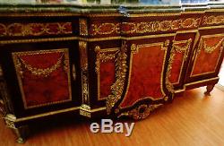 Gorgeous Large (102 L) French Louis Style Credenza Sideboard Cabinet, Marble Top
