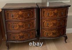 Gorgeous(Set Includes 2) Antique Italian Inlaid Wood Matching Cabinets