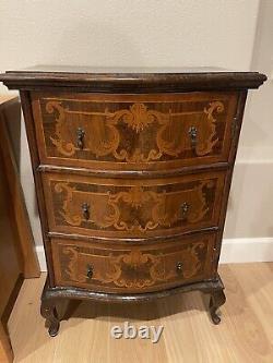 Gorgeous(Set Includes 2) Antique Italian Inlaid Wood Matching Cabinets