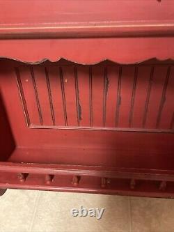 Gorgeous Vintage Red Kitchen Cabinet, Primitive Style, Home Decor EUC