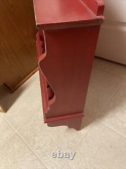 Gorgeous Vintage Red Kitchen Cabinet, Primitive Style, Home Decor EUC