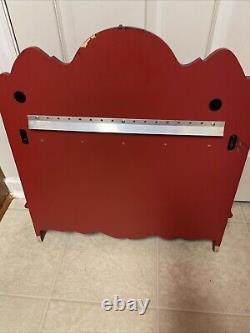 Gorgeous Vintage Red Kitchen Cabinet, Primitive Style, Home Decor EUC