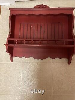 Gorgeous Vintage Red Kitchen Cabinet, Primitive Style, Home Decor EUC