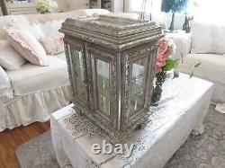 Gorgeous Vintage or Antique Beveled Glass & Wood FRENCH Display Case