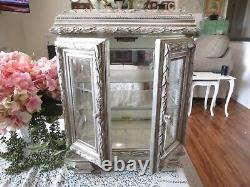 Gorgeous Vintage or Antique Beveled Glass & Wood FRENCH Display Case