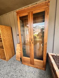 Gorgeous antique curio cabinet with glass doors & sides, removable shelves