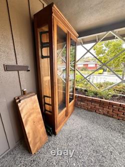 Gorgeous antique curio cabinet with glass doors & sides, removable shelves