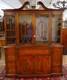 Grosfeld House Flame Mahogany Inlaid China Cabinet Bookcase Breakfront
