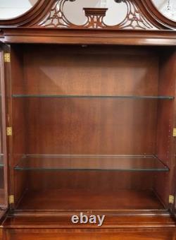 Grosfeld House Flame Mahogany Inlaid China Cabinet Bookcase Breakfront