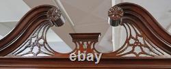 Grosfeld House Flame Mahogany Inlaid China Cabinet Bookcase Breakfront