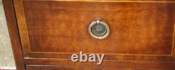 Grosfeld House Flame Mahogany Inlaid China Cabinet Bookcase Breakfront