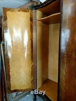HAS TO GO! ANTIQUE ITALIAN ARMOIRE INLAID WOOD MARQUETRY C. 1920s EXCELLENT COND