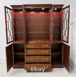 HENKEL HARRIS 2365 29 Banded Mahogany Breakfront China Cabinet