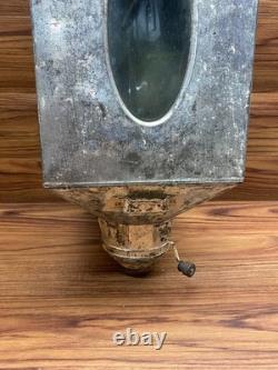 HUGE 29 Antique Hoosier Cabinet Metal Flour Bin Sifter Hand Crank Glass Window