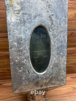 HUGE 29 Antique Hoosier Cabinet Metal Flour Bin Sifter Hand Crank Glass Window