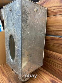 HUGE 29 Antique Hoosier Cabinet Metal Flour Bin Sifter Hand Crank Glass Window