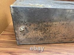 HUGE 29 Antique Hoosier Cabinet Metal Flour Bin Sifter Hand Crank Glass Window