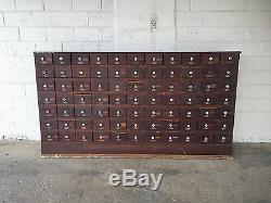 HUGE Antique Hardware Store 77 Drawer Wood Apothecary Cabinet Parts General
