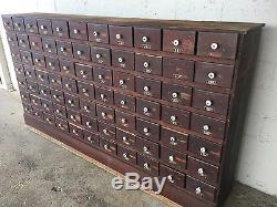 HUGE Antique Hardware Store 77 Drawer Wood Apothecary Cabinet Parts General