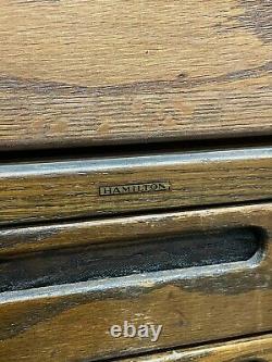 Hamilton Flat File Wood Cabinet 4 sections 20 drawers vintage antique blueprint