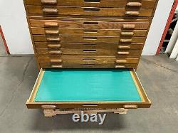 Hamilton Flat File Wood Cabinet 4 sections 20 drawers vintage antique blueprint