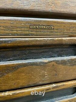 Hamilton Flat File Wood Cabinet 4 sections 20 drawers vintage antique blueprint