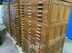 Hamilton Flat File Wood Cabinet 4 sections 20 drawers vintage antique blueprint