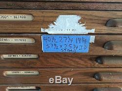 Hamilton Wooden Oak Flat File Cabinet Unit 5 Drawer Map File Blueprint Cabinet