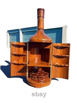Handcrafted Bottle Shaped Antique Liquor Cabinet