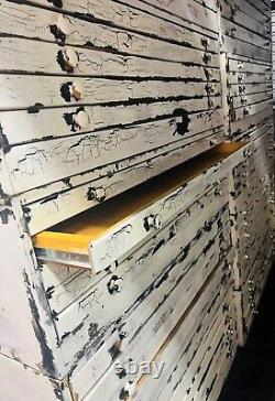 Handmade wood Flat file art engineer jewellery Cabinet Farmhouse Distressed x10