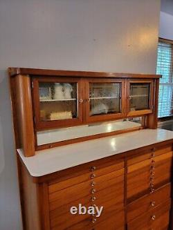 Harvard 56 Dental Cabinet! Beautiful 24 Drawer 4-Door Stunner! 1928. 2 Pc