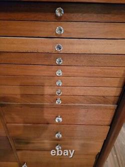 Harvard 56 Dental Cabinet! Beautiful 24 Drawer 4-Door Stunner! 1928. 2 Pc