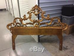 Headboard Hollywood Regency Bed Gold Brass French Provincial Glam Baroque Rococo
