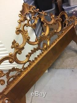 Headboard Hollywood Regency Bed Gold Brass French Provincial Glam Baroque Rococo