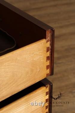 Henkel Harris Georgian Style Inlaid Mahogany Breakfront Bookcase