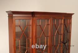Henkel Harris Georgian Style Inlaid Mahogany Breakfront Bookcase