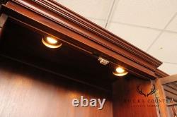 Henkel Harris Georgian Style Inlaid Mahogany Breakfront Bookcase