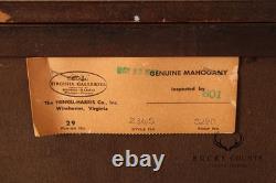 Henkel Harris Georgian Style Inlaid Mahogany Breakfront Bookcase