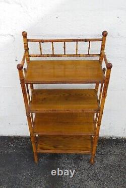 Hollywood Regency Bamboo Four Tier Rack Bookcase Shelves Etagere 3444